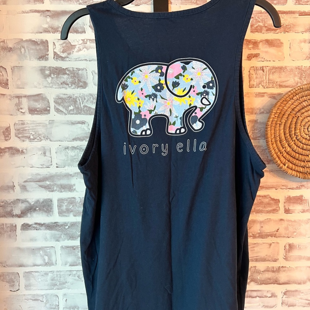 Ivory Ella Charcoal Tank with Elephant Logo